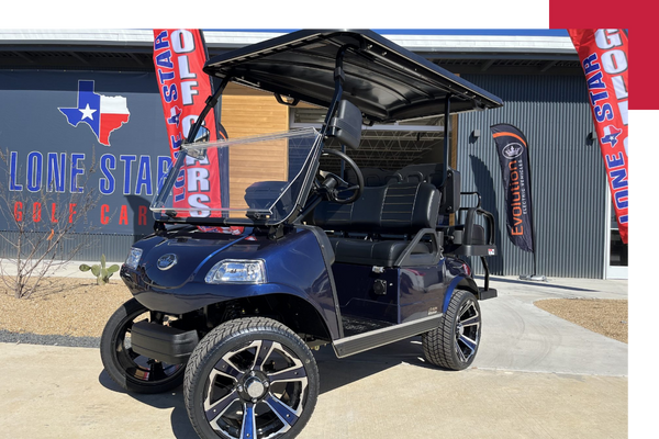 dark blue golf cart