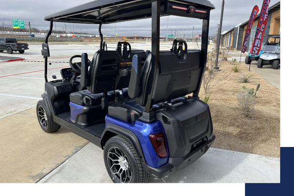 dark blue golf cart